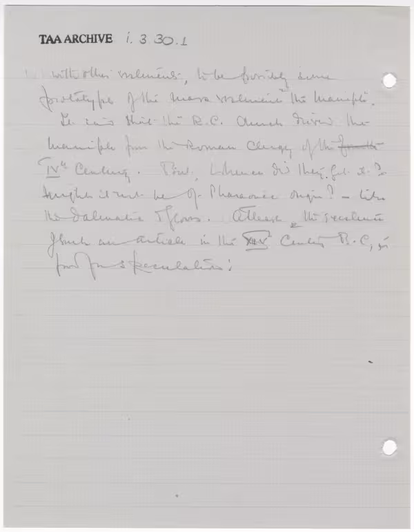 Handwritten notes on paper