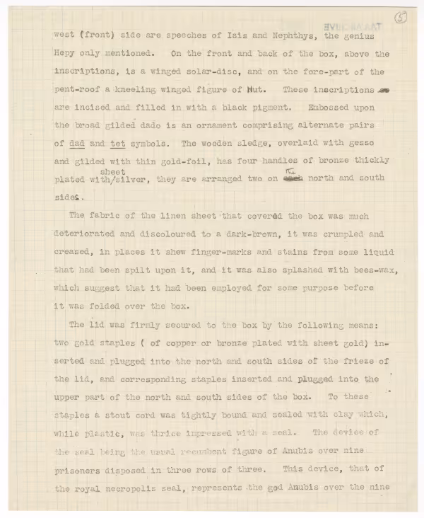Typed notes on paper with annotations in pencil