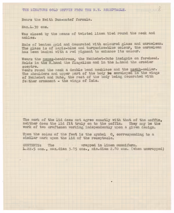 Typed notes on paper