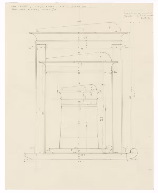 Plan of canopy, chest and canopic box