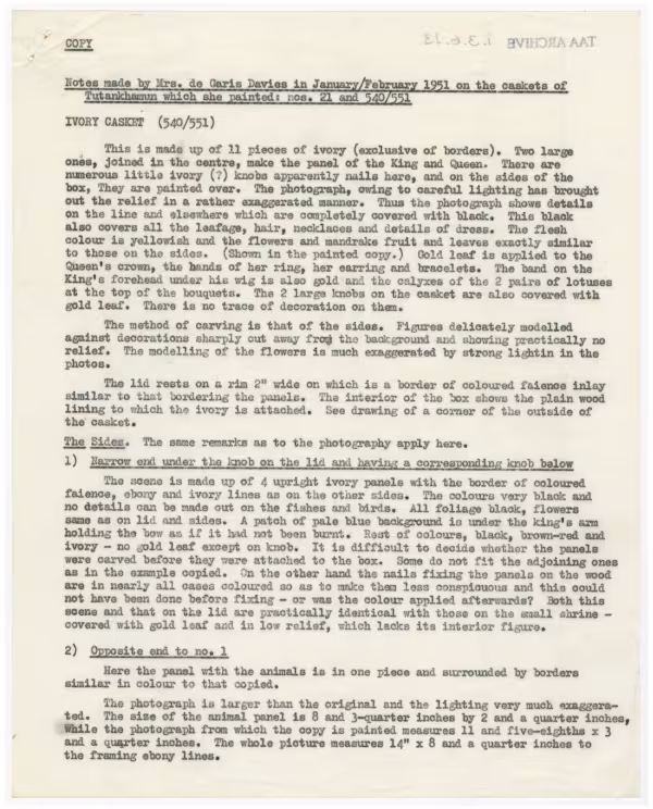 Typed notes on paper