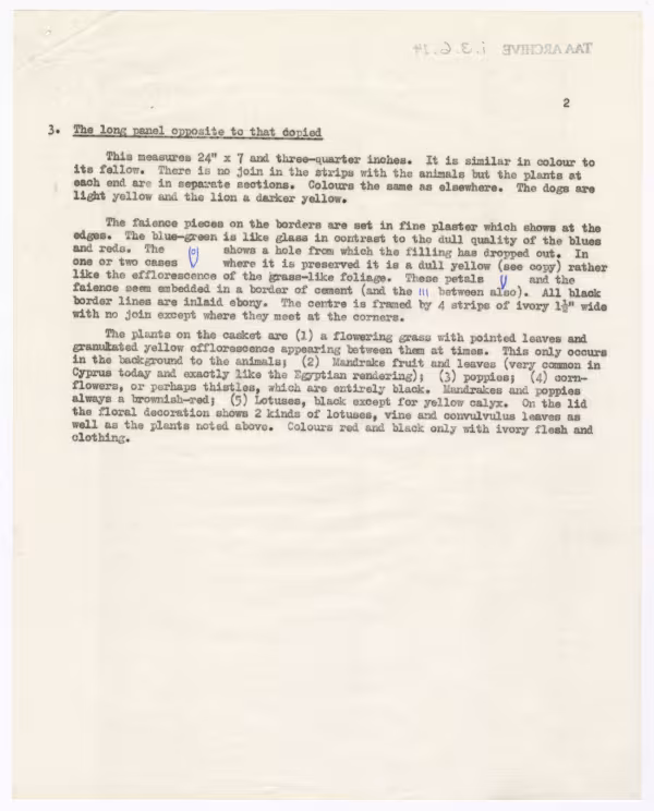 Typed notes on paper