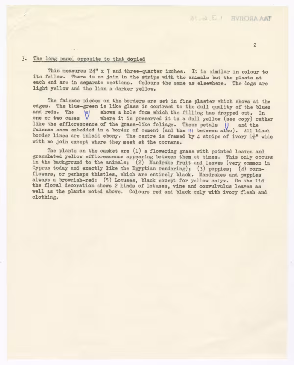Typed notes on paper
