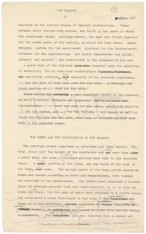 Typed notes on paper with annotations