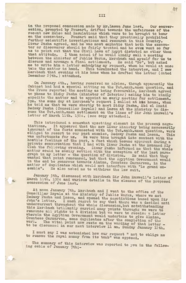 Typed notes on paper