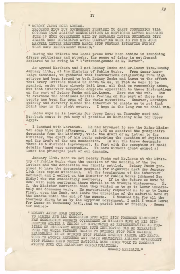 Typed notes on paper