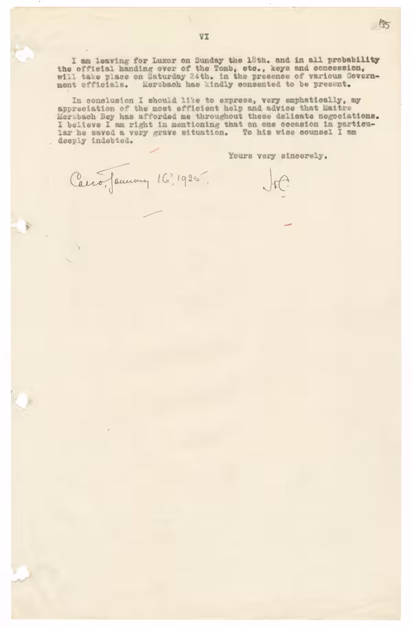 Typed notes on paper