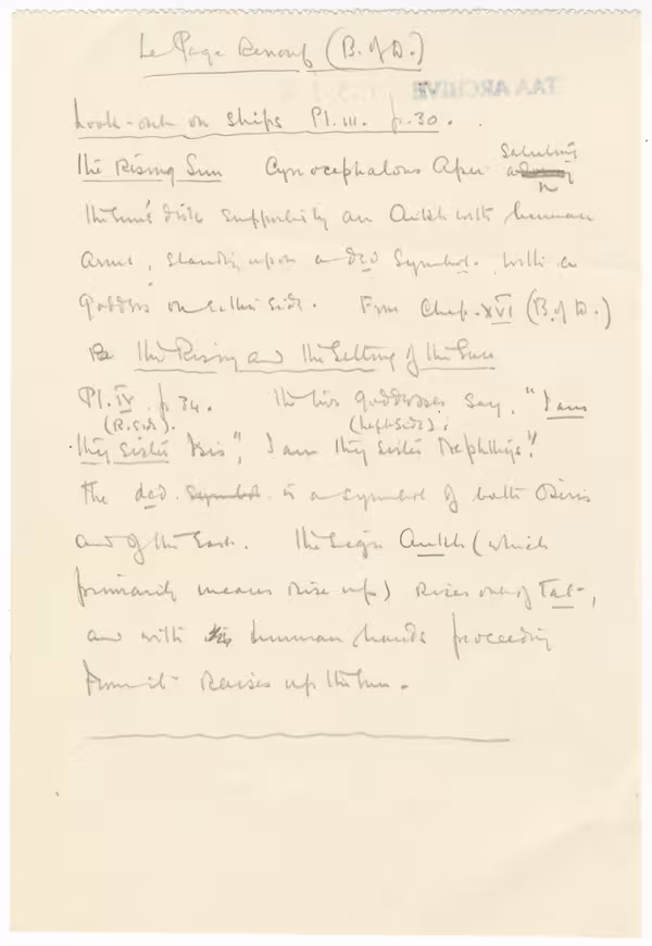 Handwritten notes on paper