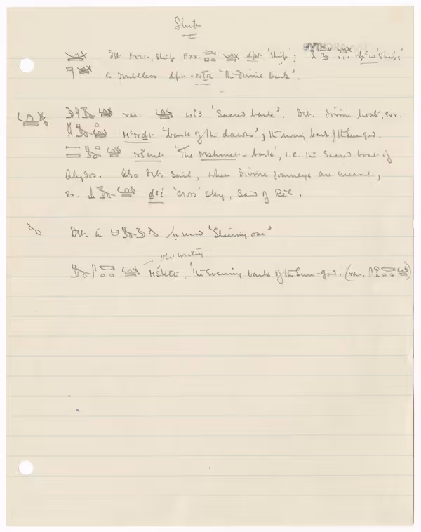 Handwritten notes on paper