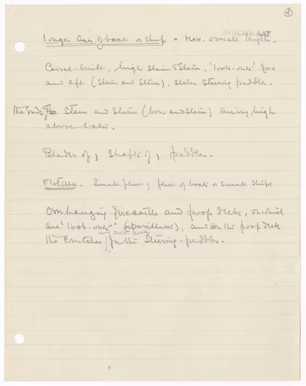 Handwritten notes on paper