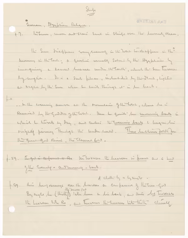 Handwritten notes on paper