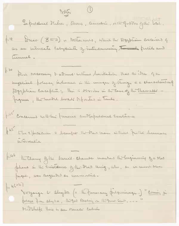 Handwritten notes on paper