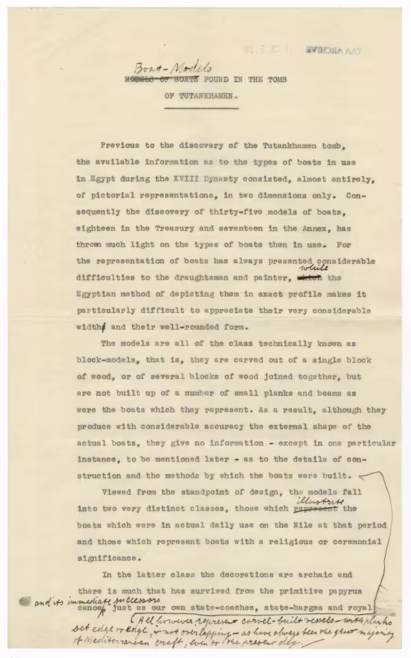 Typewritten and handwritten notes on paper