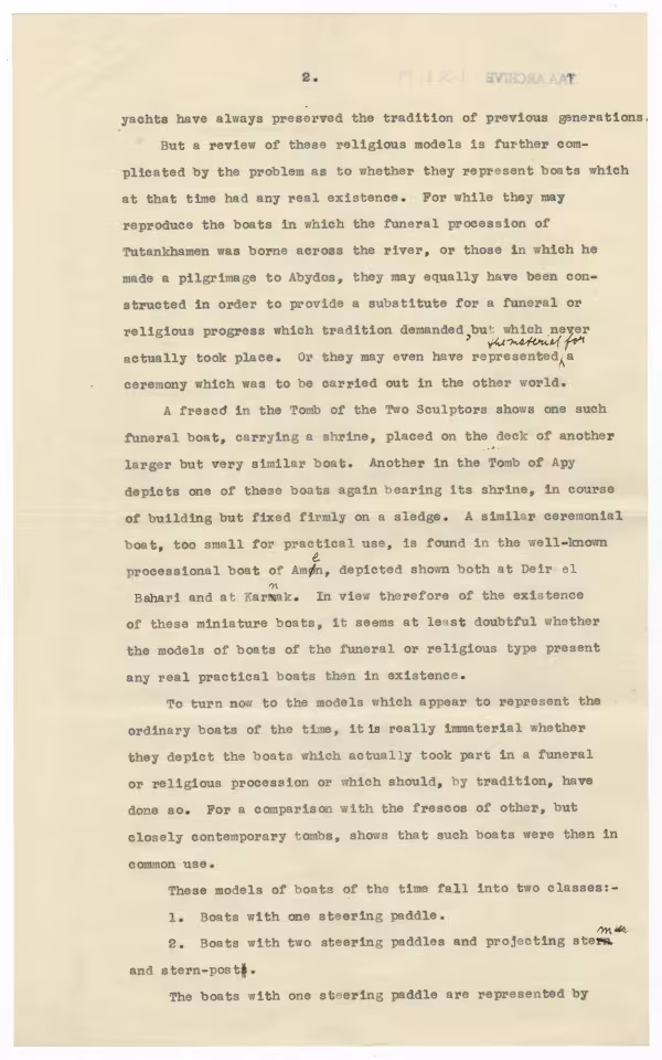 Typewritten and handwritten notes on paper