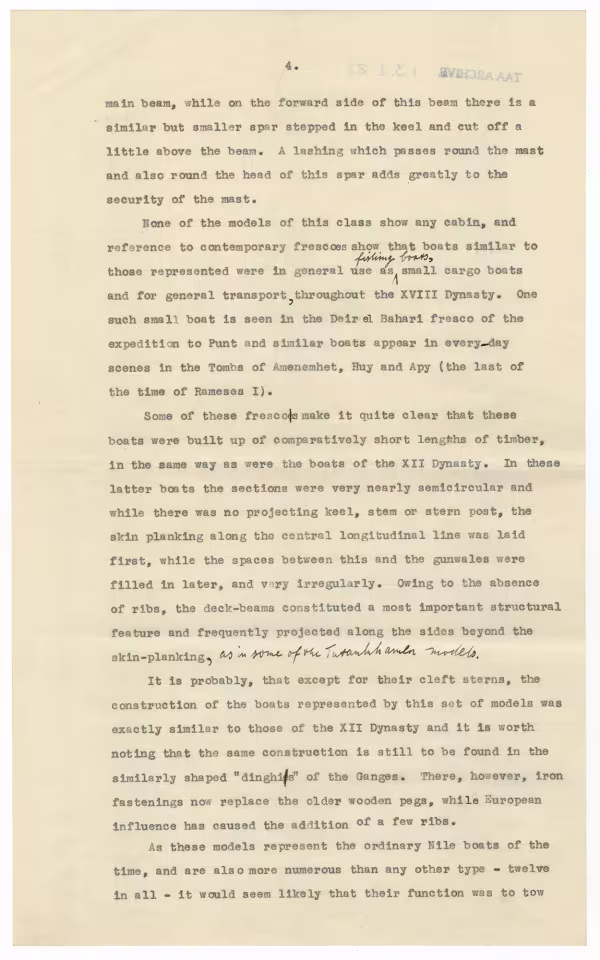 Typewritten and handwritten notes on paper