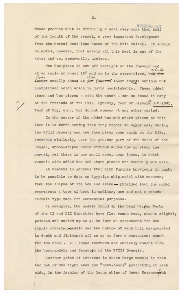 Typewritten and handwritten notes on paper