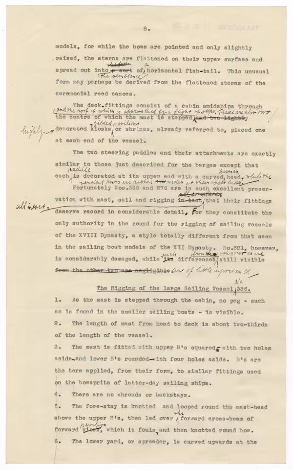 Typed and handwritten notes on paper