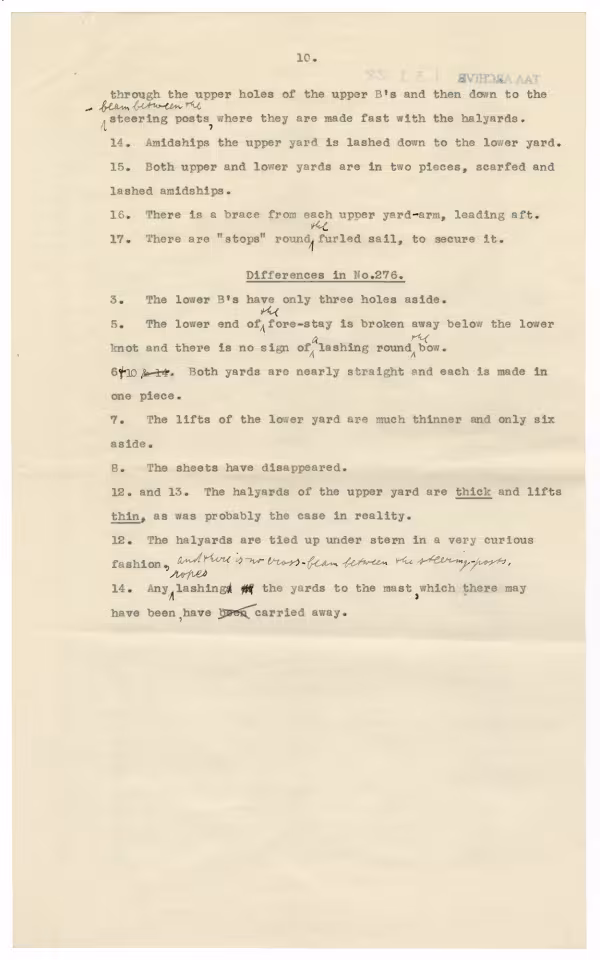 Typewritten and handwritten notes on paper