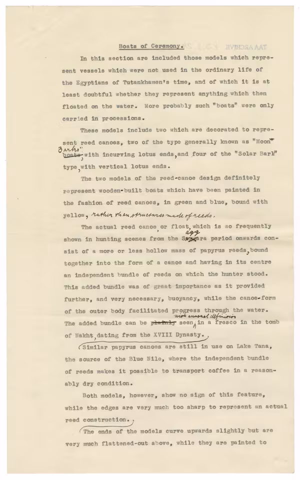 Typewritten and handwritten notes on paper