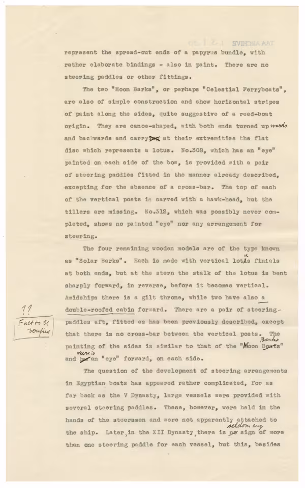 Typewritten and handwritten notes on paper