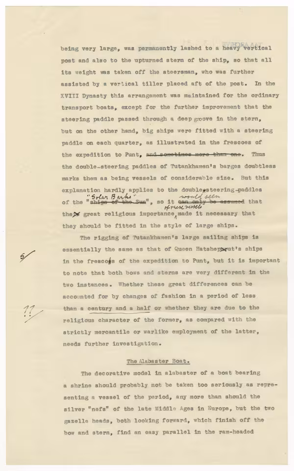 Typewritten and handwritten notes on paper