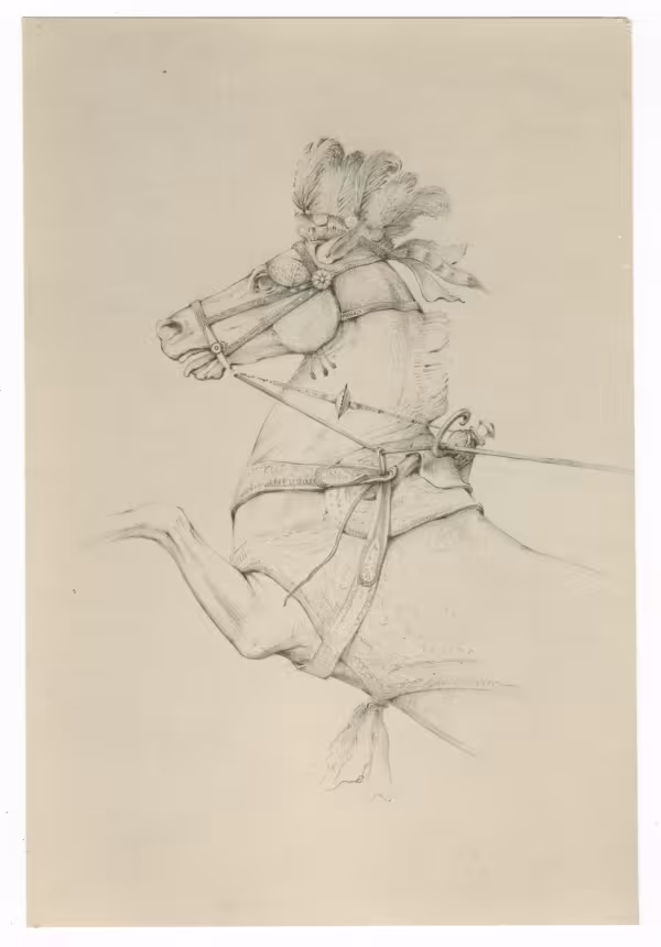 Reproduction drawing of horse