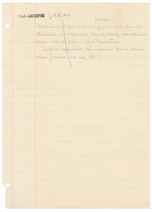 Handwritten notes on paper