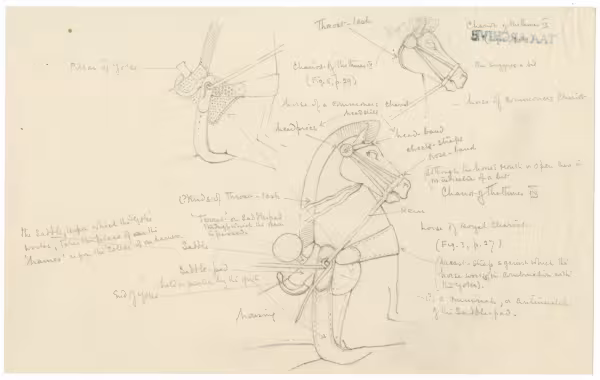 Drawing of parts of chariot