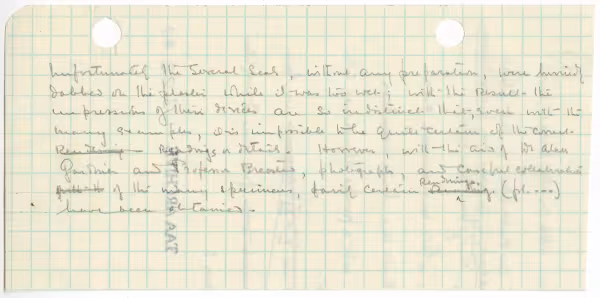 Handwritten notes on paper