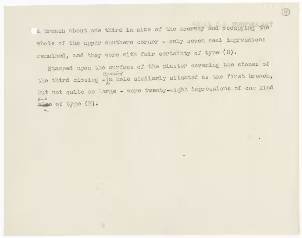 Typed notes on paper 