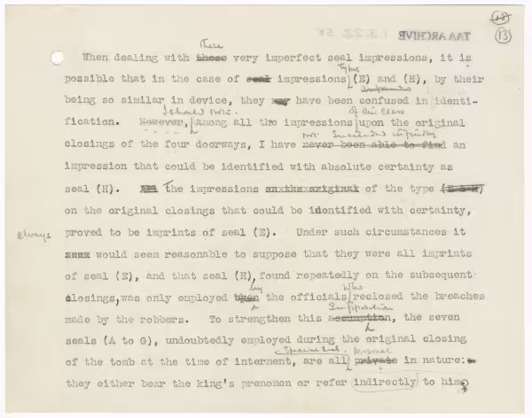 Typed notes on paper 