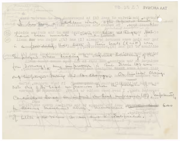Typed notes on paper 