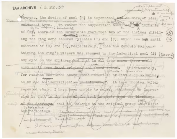 Typed notes on paper 