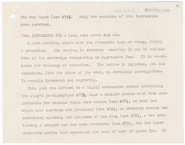 Typed notes on paper 