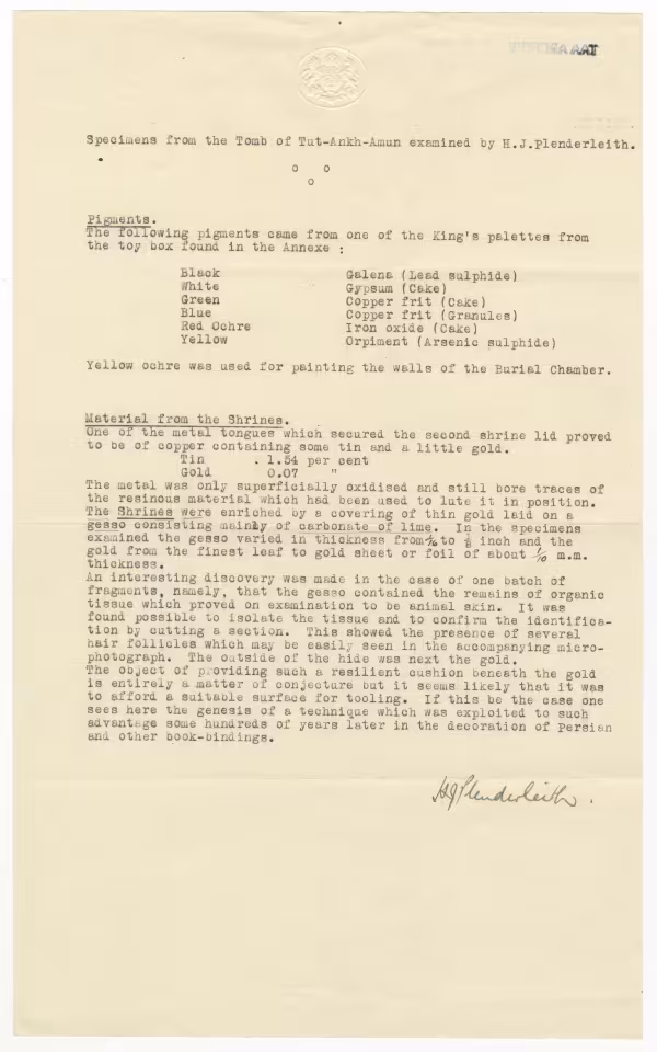 Typed notes on paper
