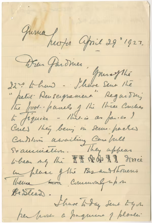 Handwritten notes on paper