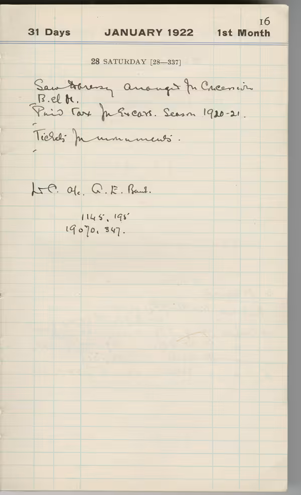 Handwritten notes on paper