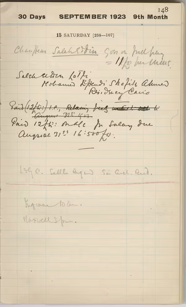 Handwritten notes on paper