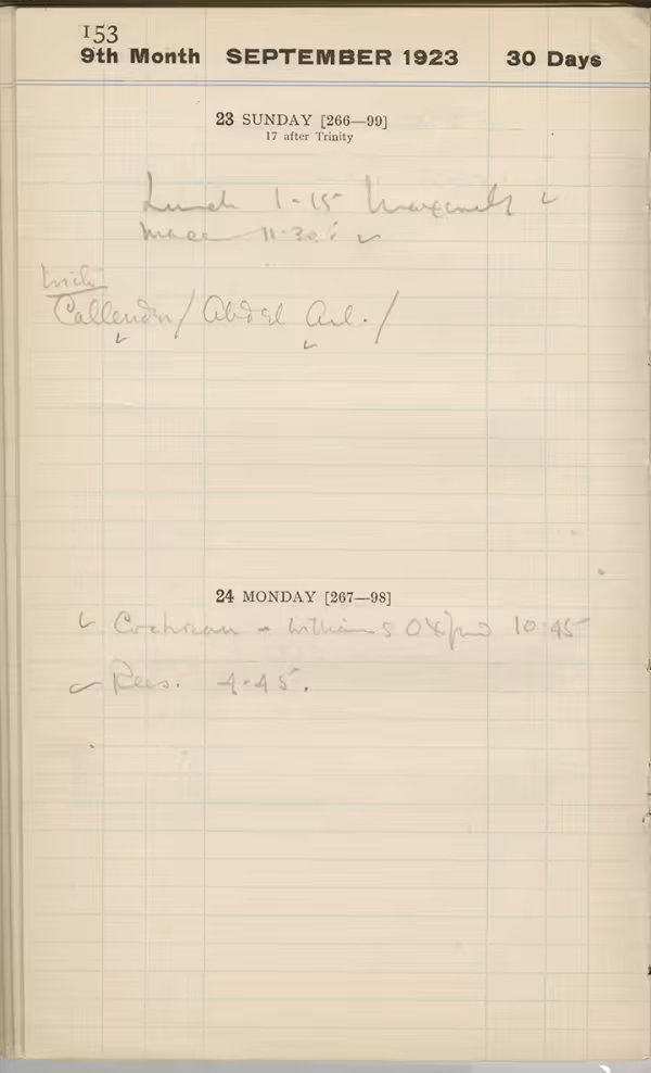 Handwritten notes on paper