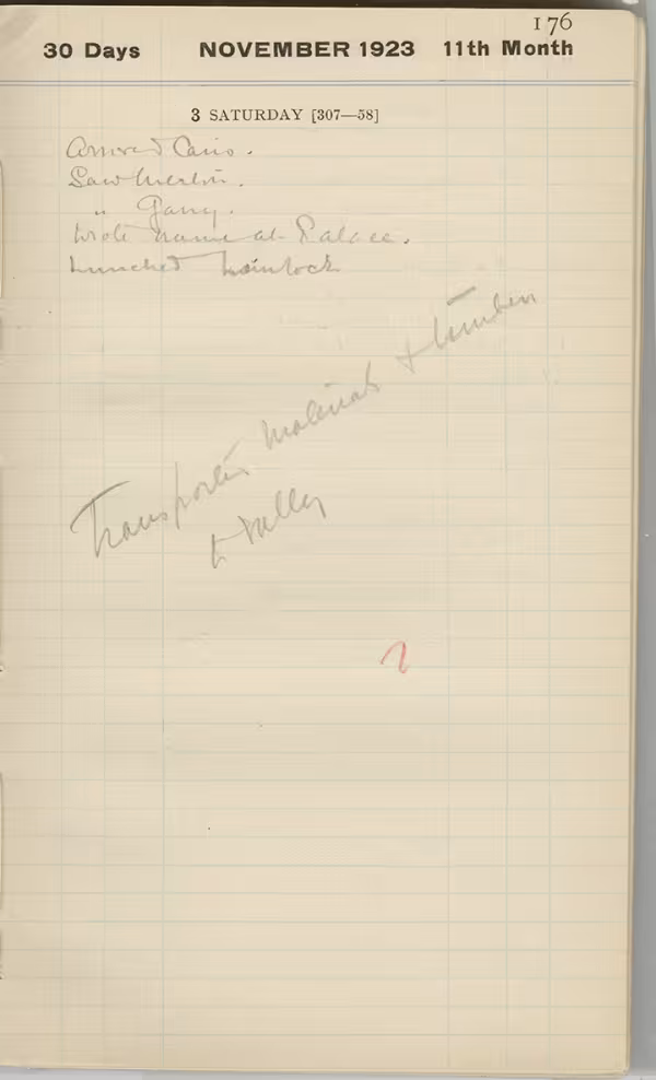 Handwritten notes on paper