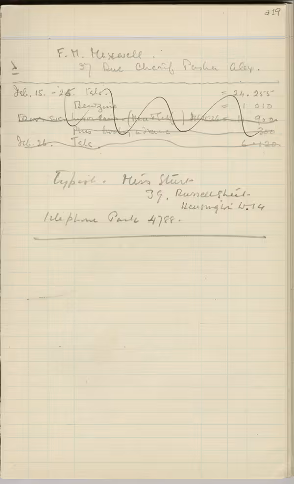 Handwritten notes on paper