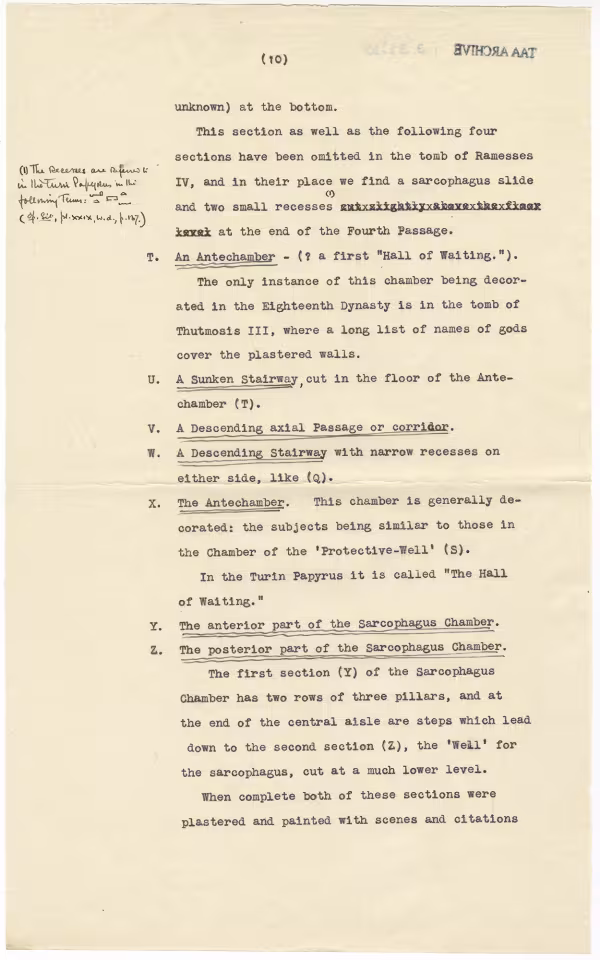 Printed text and handwritten notes on paper
