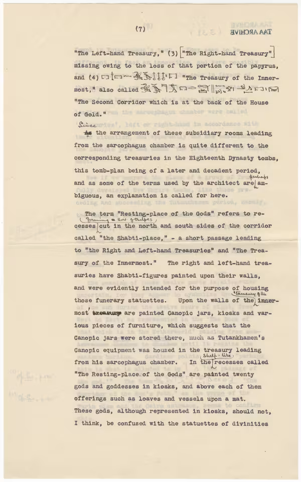 Printed text and handwritten notes on paper