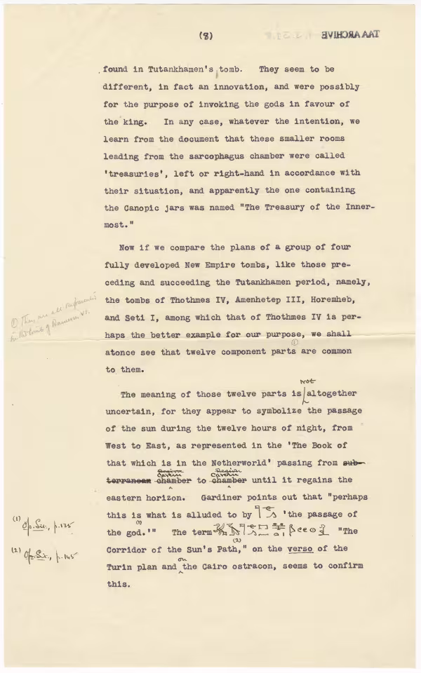 Printed text and handwritten notes on paper