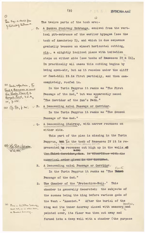 Printed text and handwritten notes on paper