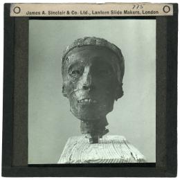 Image of lantern slide of head of king's mummy