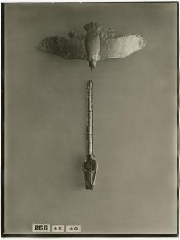 Image of print of vulture and cobra ornaments