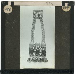 Image of lantern slide of necklace with scarabs