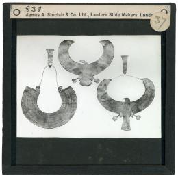 Image of lantern slide of three collars