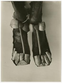 Image of print of feet with sandals and toe stalls